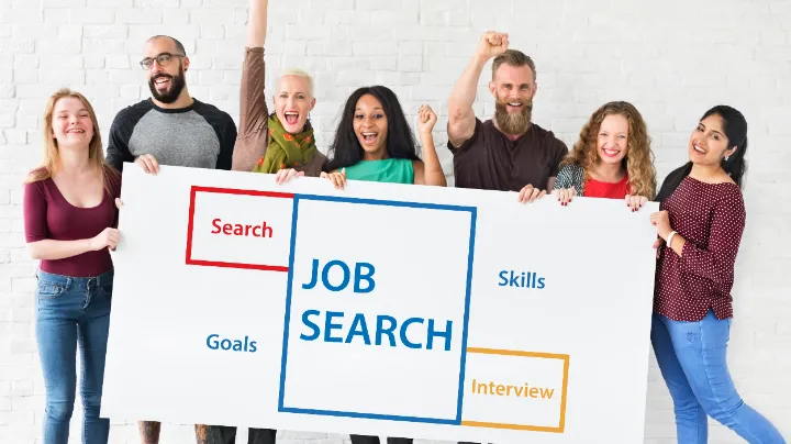 A group of people depicting joy on successful job ssearch